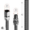 Flextron Gas Line Hose 5/8'' O.D.x48'' Length 3/4" FIPx1/2" MIP Fittings, Stainless Steel Flexible Connector FTGC-SS12-48Q